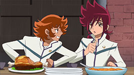 A rivalidade  tanta que Kouga e Souma dispatam at quem come mais!