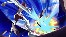Kouga dispara o golpe Meteoro de Pgaso e vence Souma!