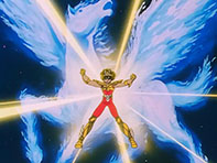A Armadura de Bronze de Seiya comea a reluzir a Ouro e ele consegue vencer o General Bian!