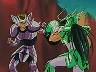 Shiryu utiliza o seu Escudo do Drago para no virar pedra, mas acaba comprometendo a sua luta!